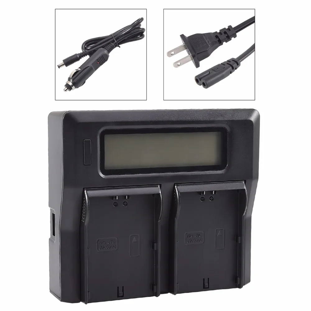 DSTE LCD164A Dual Battery Charger with USB Port for JVC SSL JVC50 SSL