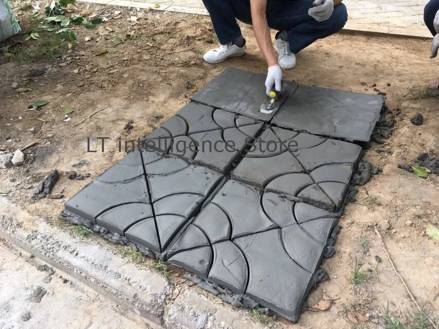 Plastic Path Maker Mold Manually Paving Cement Brick Stone Road DIY Concrete Molds Tool for Garden, 40*40