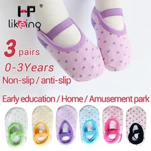 

Hplikeing 3 pairs Flooring Socks Spring Autumn soft Children Socks Early Teaching Step Socks Non-Slip Baby Anti-slip sock