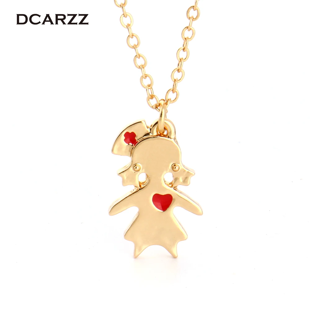 

The Gold/Silver Colors Nurse Pendant Necklace Cute Gifts for Doctor/Nurse/Medical Student Science/Bilogy Gift Medical jewelry