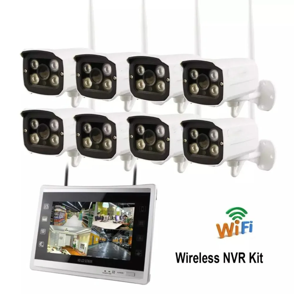 

SmartYIBA 12 Inch 8-Channel HD 960P WIFI Wireless Network/IP Security Camera System(IP Wireless WiFi NVR Kits) 8Pcs HD IP Camera
