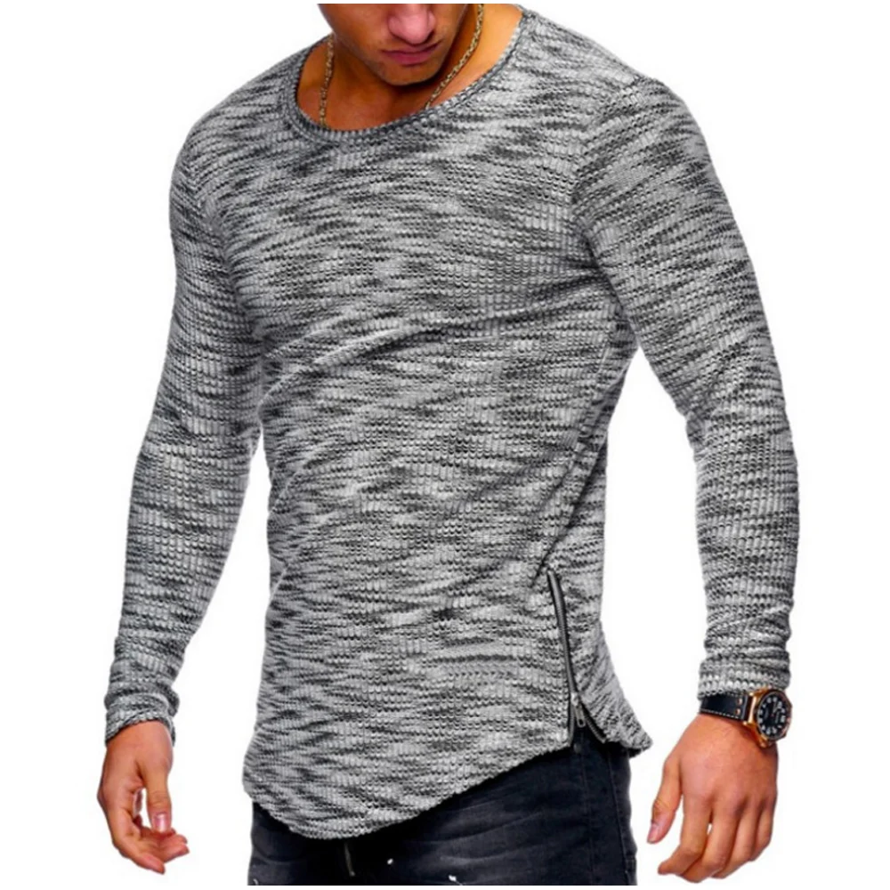 2018 Summer Men T Shirt Casual Long Sleeve Slim Men'S