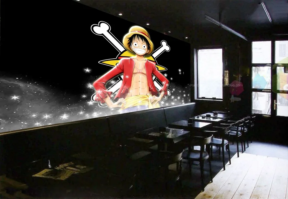 Papier Peint 3d One Piece Luffy 1 Auto Adhesif Dessin Anime Japonais Aliexpress
