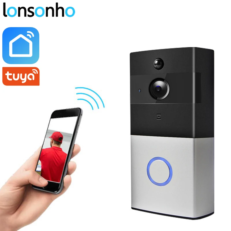 

Lonsonho Wireless Smart Wifi Video Doorbell Intercom 2MP 1080P Camera Night Vision Pir Motion Sensor Tuya Smart Life App