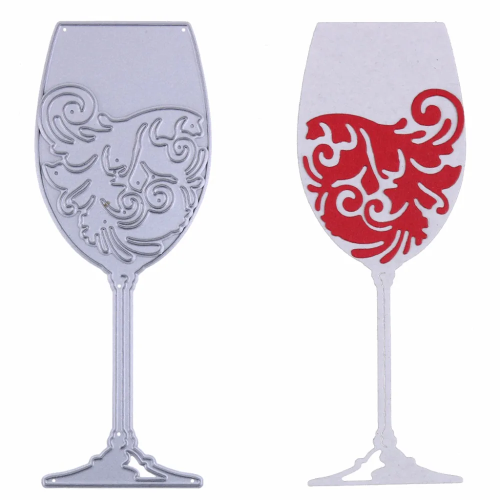 Wine Glass Metal Cutting Dies Stencil DIY Scrapbooking Embossing Paper