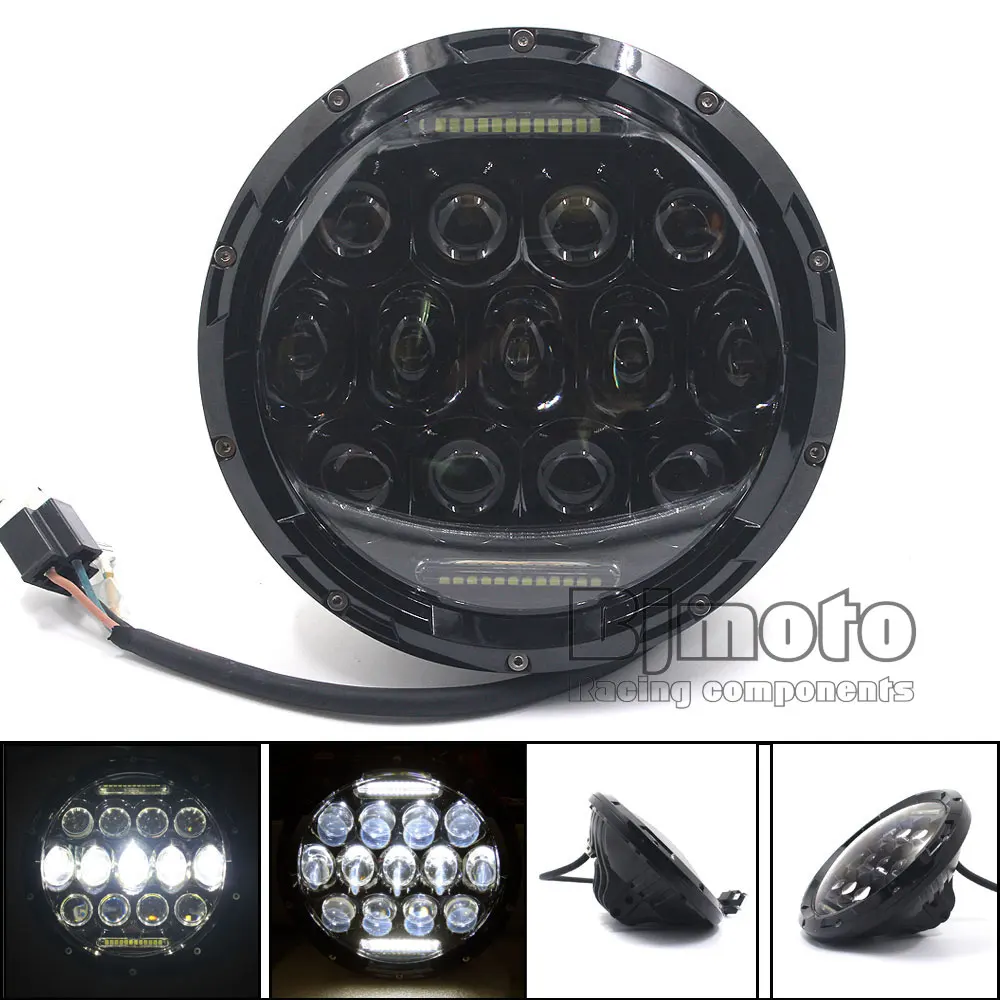 

BJGLOBAL 1PCS 7Inch 75W LED Headlight H4 DRL Hi/Lo Beam For JEEP CJ JK TJ Wrangler Harley