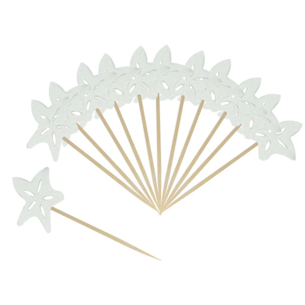 24Pcs Birthday Party Mermaid Sea Star Theme Cake Topper Insert The Sea Girl Birthday Cake Decorating Flags Kids Party Favor 