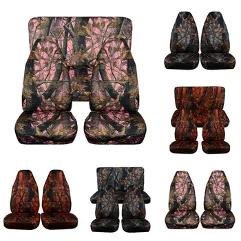 

Fabric Double Seat or 5 Seat Universal Camouflage Car Seat Cover Set Protector Front Rear Seat For SUV Off-Road Vehicles Truck