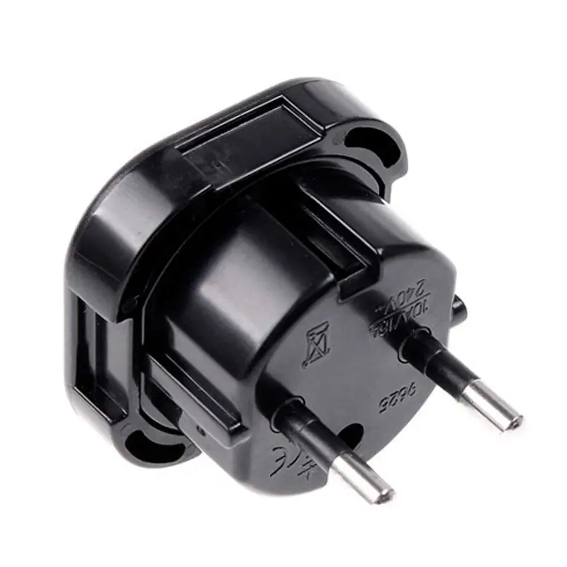 New Universal Travel UK to EU Euro Plug AC Power Charger Adapter Converter Socket Black Power Plug Adaptor Connector