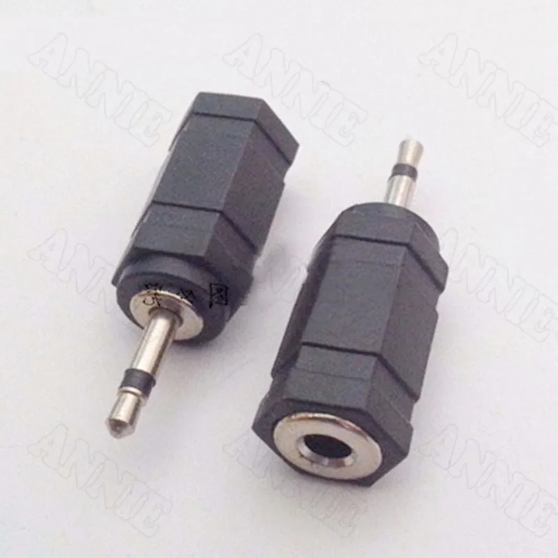 50pcs lot Headphone Connector Adapter 2 5 Mono Channel Turn To 3 5 Hole Small Convert To Big