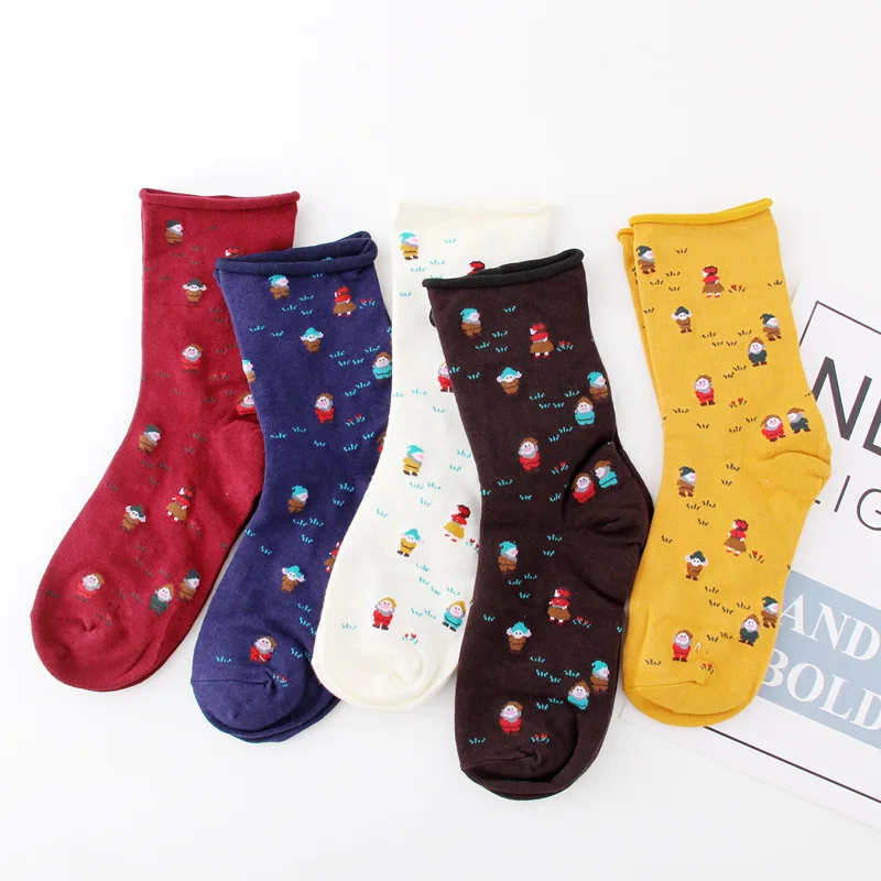 Women's socks new curling cartoon Santa Claus and Halloween deodorant corners wild cute girl socks (DT) Women's socks new curling cartoon Santa Claus and Halloween deodorant corners wild cute girl socks (DT)