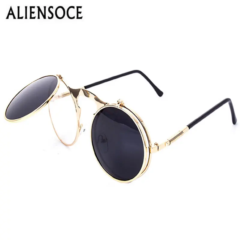 VINTAGE STEAMPUNK Sunglasses round Designer Steam ...