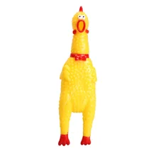 Funny Vent Long Neck Chicken Shrilling Chicken Sound Squeeze Screaming Toy Yellow for Kids Children Nice