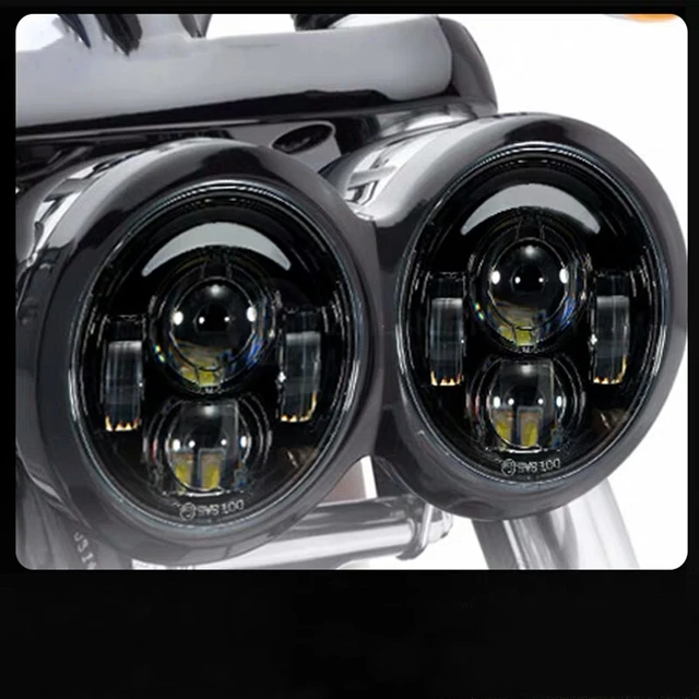 2 Pcs Motorcycle 5 Inch Moto Ronde Koplampen Voor Harley Fxdf Model Rijden Lampen 5 "Fat Bob Projector led Koplamp - AliExpress