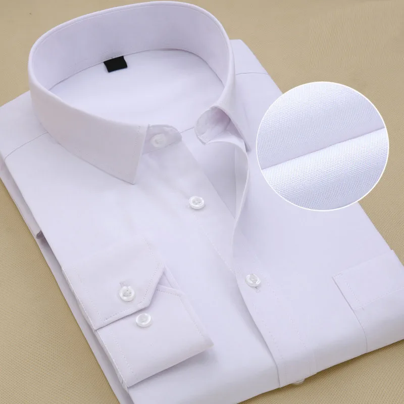 Мужская деловая Повседневная рубашка с длинными рукавами большого размера, белая умная мужская деловая рубашка плюс
