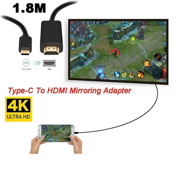 

2019 Fall Winter New Type C to HDMI 4K HDTV Adapter Cable Gold USB 3.1 USBC to hdmi For MacBook ChromeBook Pixel Huawei MateBook