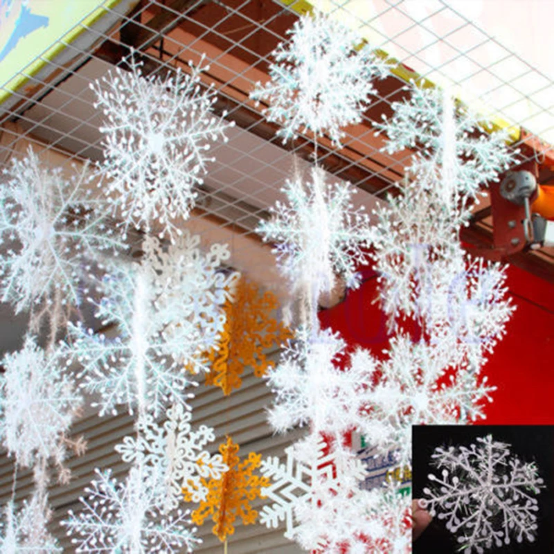 3 шт белые пластиковые поддельные снежинки подвески для рождественской вечеринки Подвески с новогодним деревом украшения для гостиной украшения окна