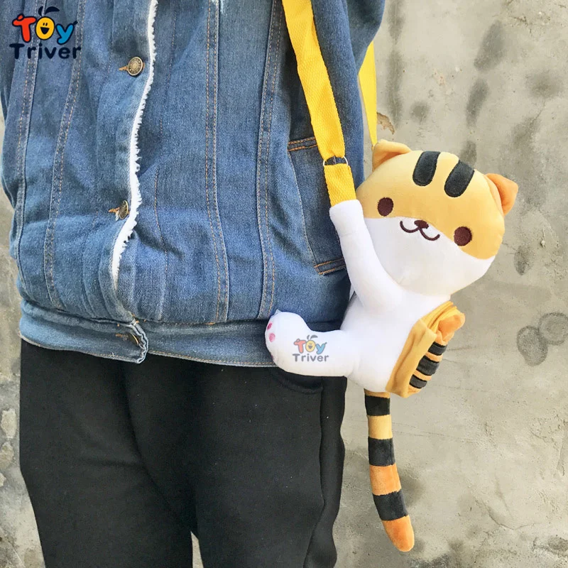 Anime Japan Neko Atsume Backyard Kitty Cat Single Shoulder Crossbody Bag Plush Toys Stuffed Doll Kids Children Girls Kawaii Gift
