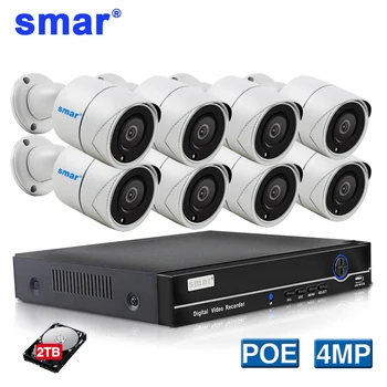 

Smar 8CH 4CH POE NVR Kit 4MP POE Camera CCTV System HDMI Security Camera System H.265 IP Camera IR Outdoor Metal Weatherproof