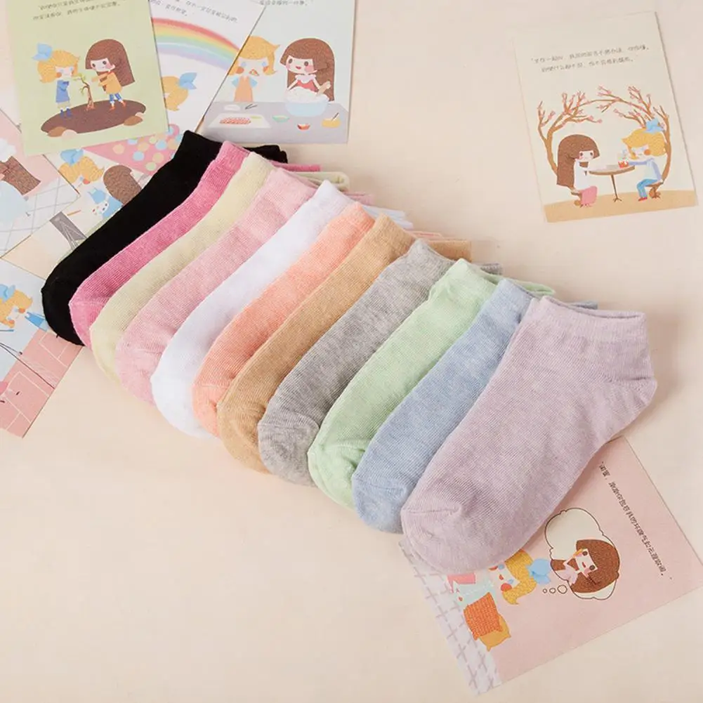 

NEW women socks cute candy thin invisible 100% cotton socks high/boat Casual socks solid color Breathable Cotton Ship Short Sock