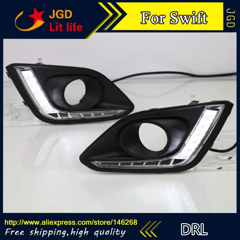 

high quality ! LED DRL front fog lamp For Suzuki Swift 2013-2016 daytime running lights 12V 6000K car styling accessories
