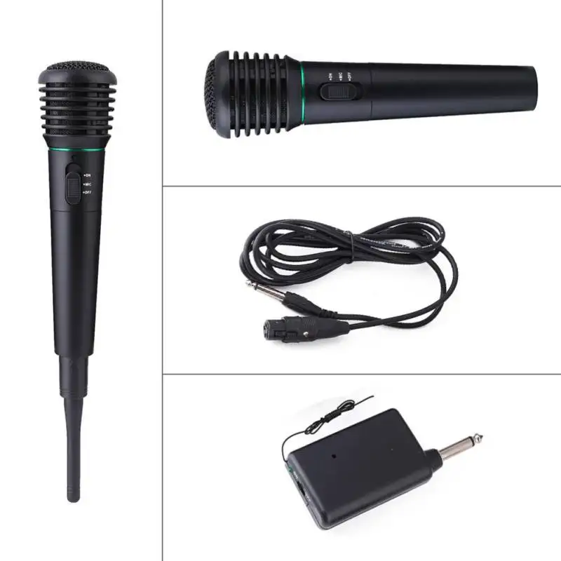 Professional Караоке ручной микрофон проводной беспроводной Динамический микрофонный ресивер Studio UHF для KTV речи усилители sd
