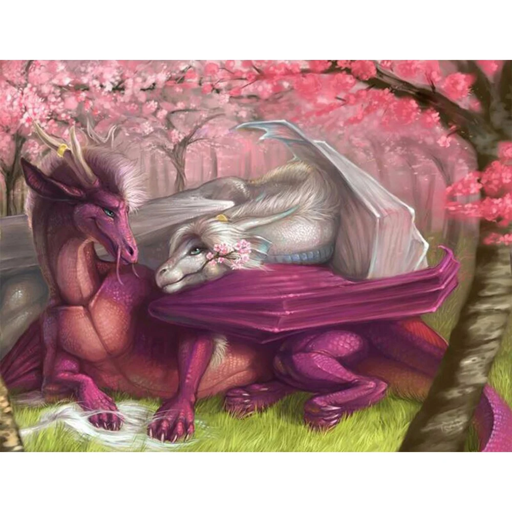 

LI LOYE 5D DIY Diamond Painting Dragon couple Embroidery Diamond Painting Cross Stitch Rhinestone Mosaic Painting gift RT953