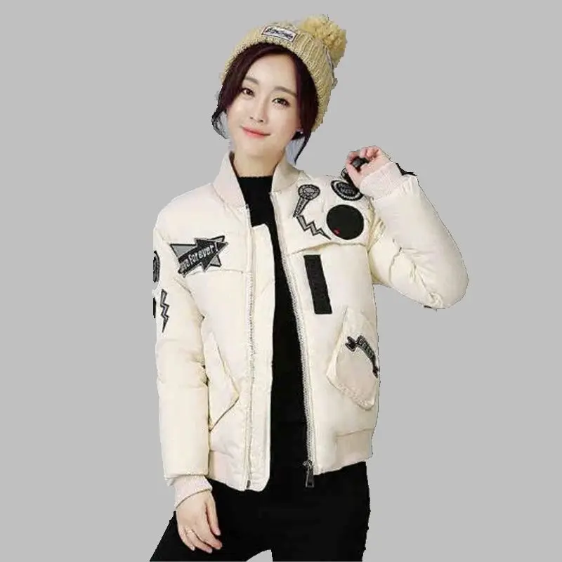 Female Winter Jacket Printed Cotton Short Jacket Latest Fashion Students Women Jacket Slim Large size Movement