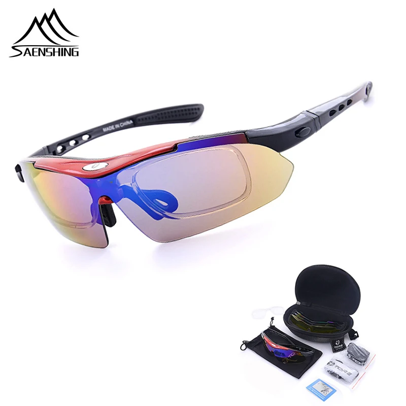 

Polarized cycling sunglasses outdoor sports glasses road bike Cycling Eyewear 5 discolor lens myopia frame occhiali ciclismo