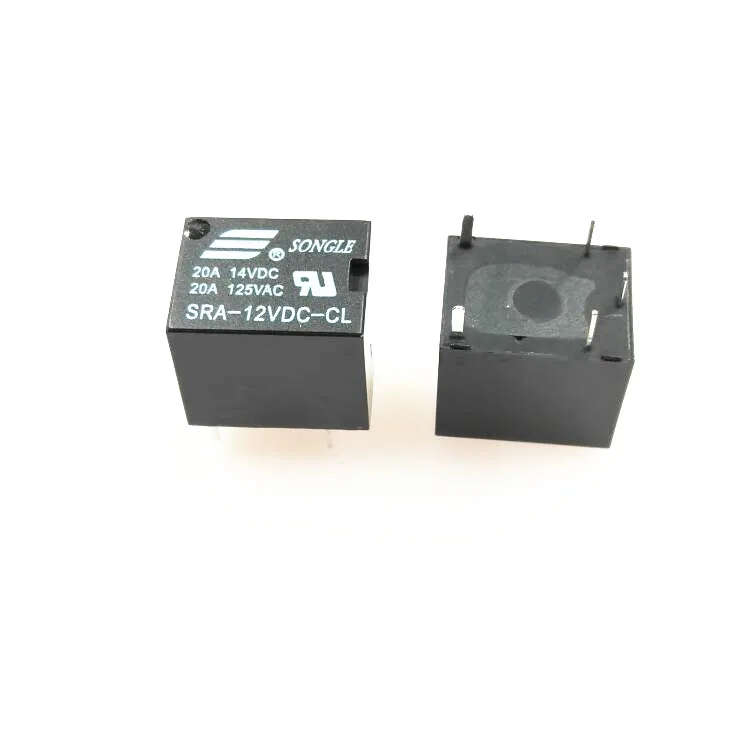 

5Pcs 12V 20A DC Power Relay SRA-12VDC-CL 5Pin PCB Type In stock Black Automobile relay Free Shipping