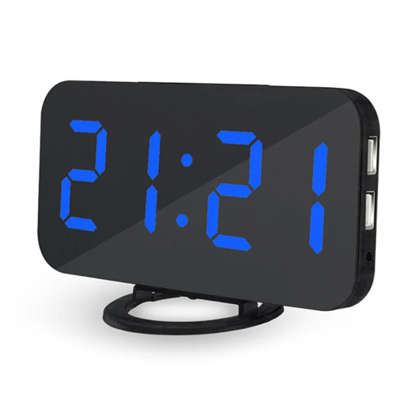 Многофункциональный светодиодный Настольный будильник с функцией повтора времени и ночи, обновленный цифровой будильник, светодиодный, зеркальные часы, Reloj Despertador