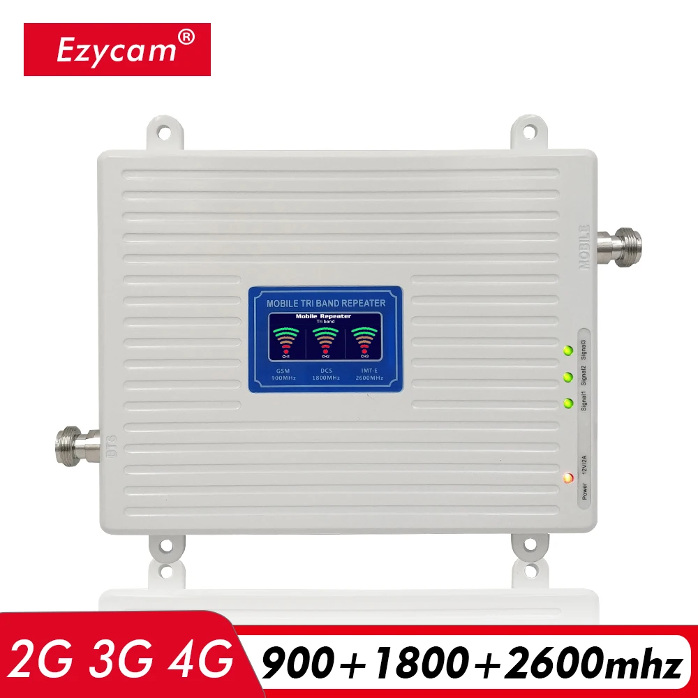 

2G 3G 4G Network Tri-Band Booster GSM 900+DCS/LTE 1800(B3)+FDD LTE 2600(B7) Cell Phone Repeater 900 1800 2600 Cellular Amplifier