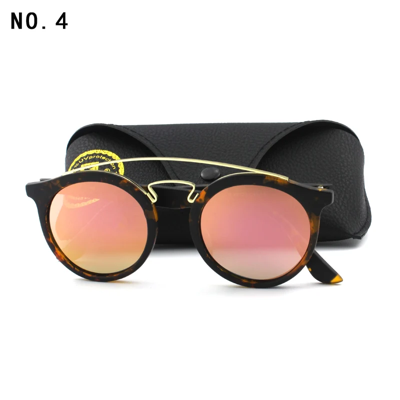 Мужские и женские винтажные солнцезащитные очки, круглые поляризационные очки в стиле стимпанк, очки золотого цвета с двойной перемычкой, 4256 - Цвет линз: C4