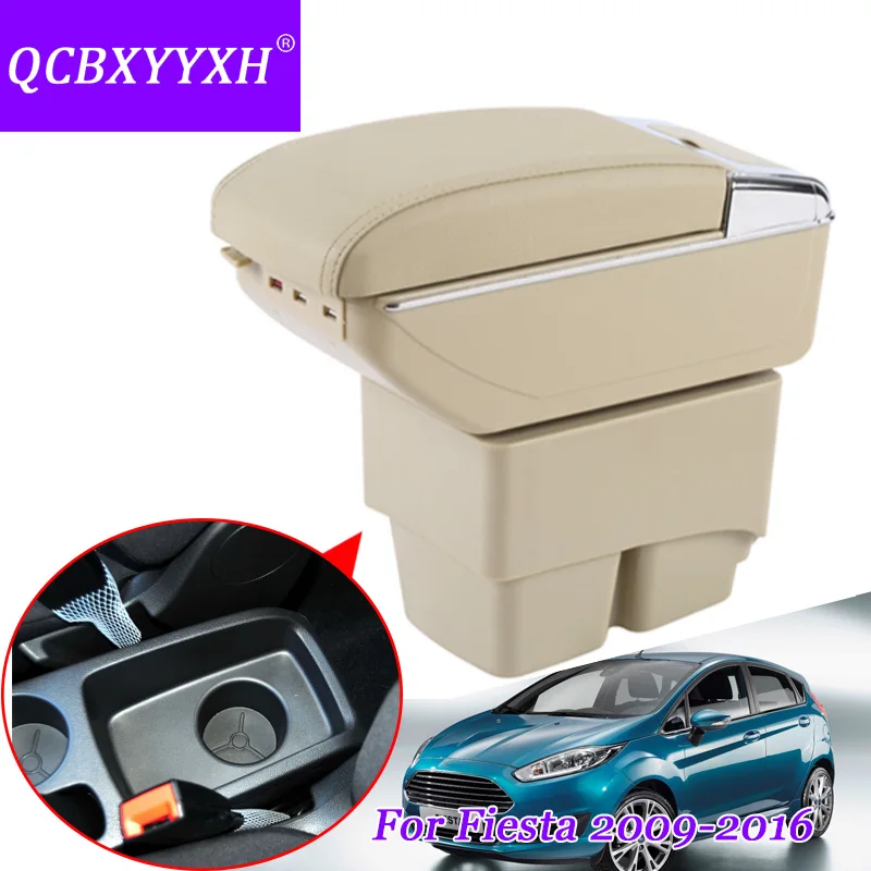 Чехол QCBXYYXH для Ford Fiesta 2009 2017 подлокотник центральный магазин хранилище с