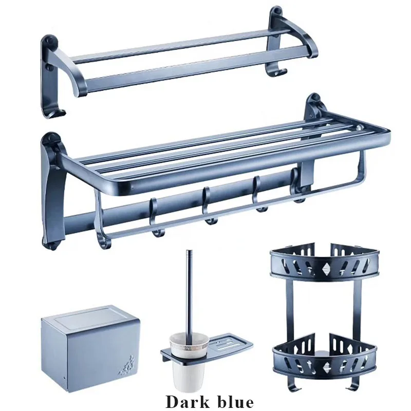 Набор оборудования для ванной комнаты, Алюминиевая Полка для полотенец, вешалка для полотенец, туалетная бумага, держатель для кистей, высокое качество, A95 B