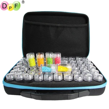 

DPF 60 Bottles Shockproof Durable Diamond Painting Box Zipper Design Storage Boxes Carry Case Container Holder Hand Bag Tool