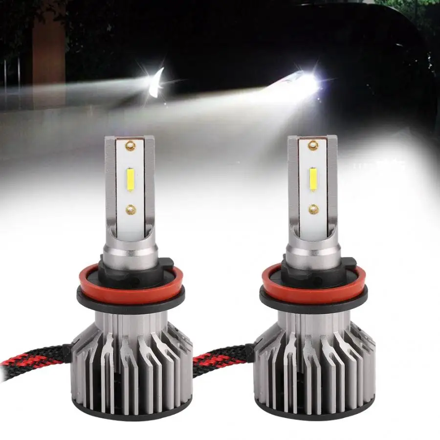 

1 Pair S6-H8/H9/H11 Car LED Headlight Bulb 6000K Front Auto Light Lamp Car Accessories Waterproof IP68 Car led headlight