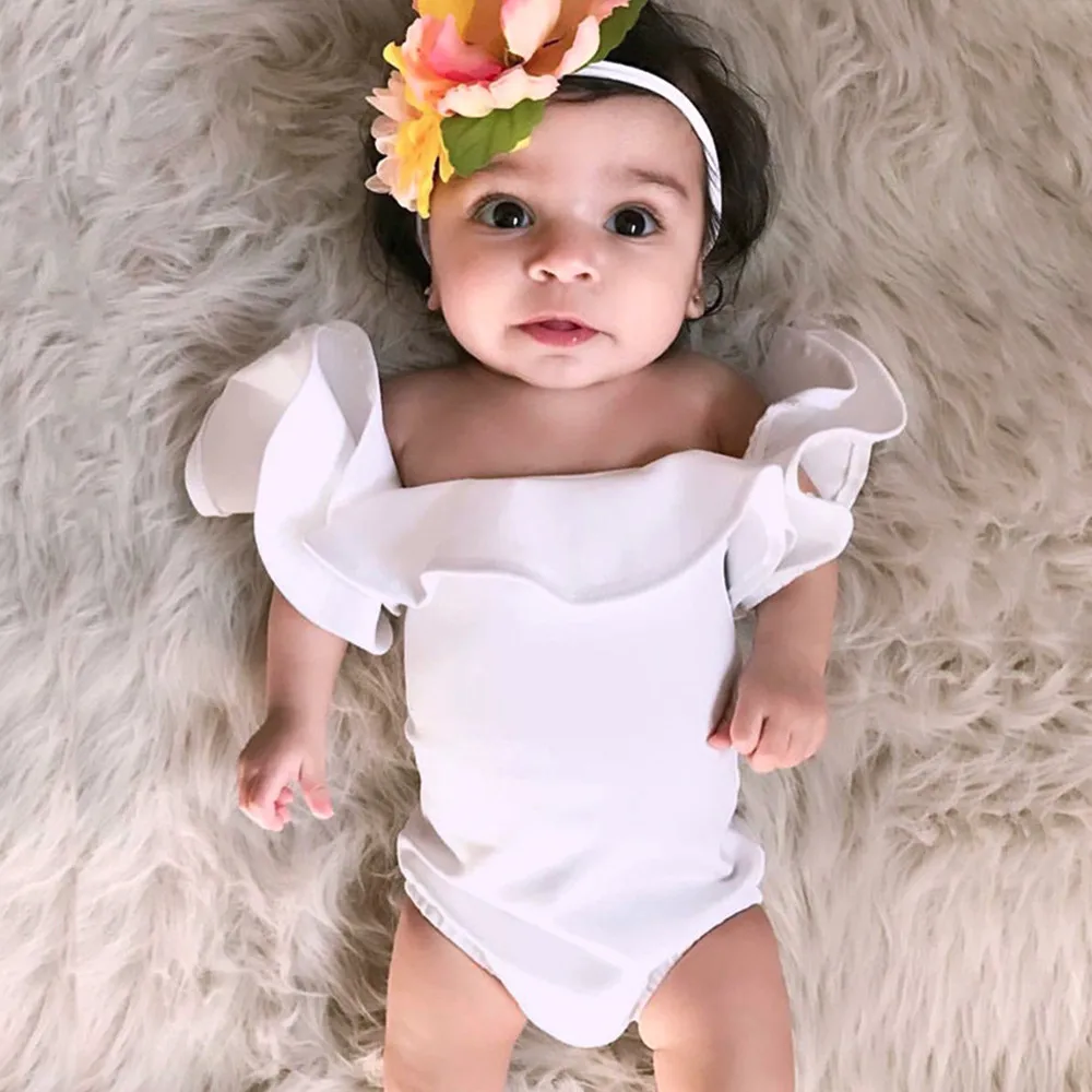 Newborn Baby Girl Ruffle Romper Summer Unicorn Jumpsuit Bodysuit Clothes Outfit