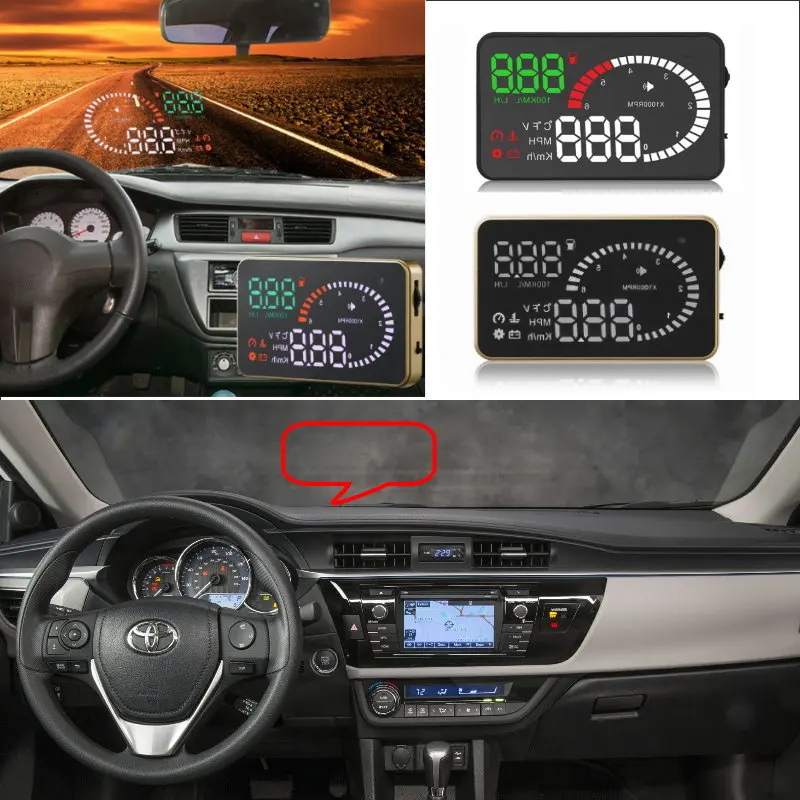 Автомобильный HUD Дисплей на голову для Toyota Corolla/RAV4/Yaris/Hilux/Prius/Camry автомобильный