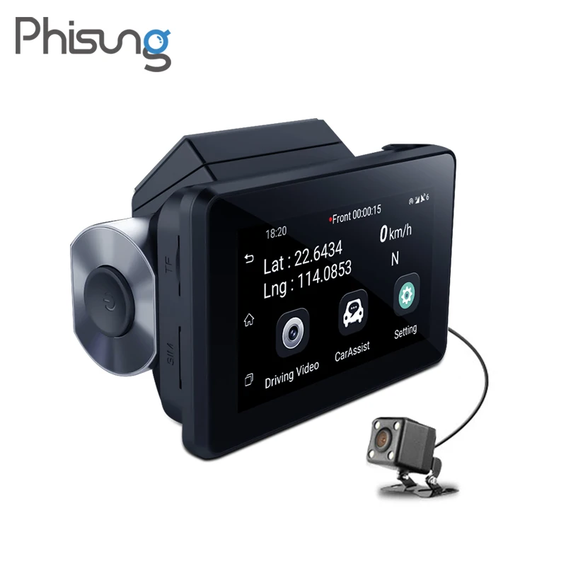 Phisung K9 dash cam pro 3G Автомобильный видеорегистратор с Android GPS log двойной объектив 1080p