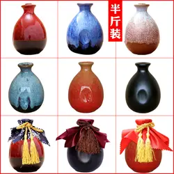 250 мл японский стиль маленький горшок, Керамическая ручная бутылка, 250 мл глиняная керамика, маленький винный горшок, ликер герметичный