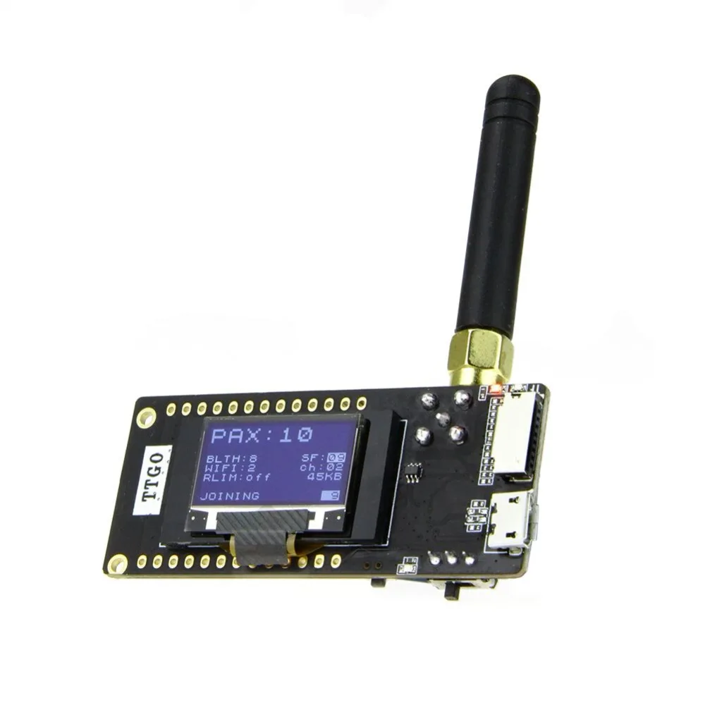 

TTGO LoRa32 V2.1_1.6 Version 433/868/915Mhz ESP32 LoRa OLED 0.96 Inch SD Card Bluetooth WIFI Wireless Module ESP-32 SMA
