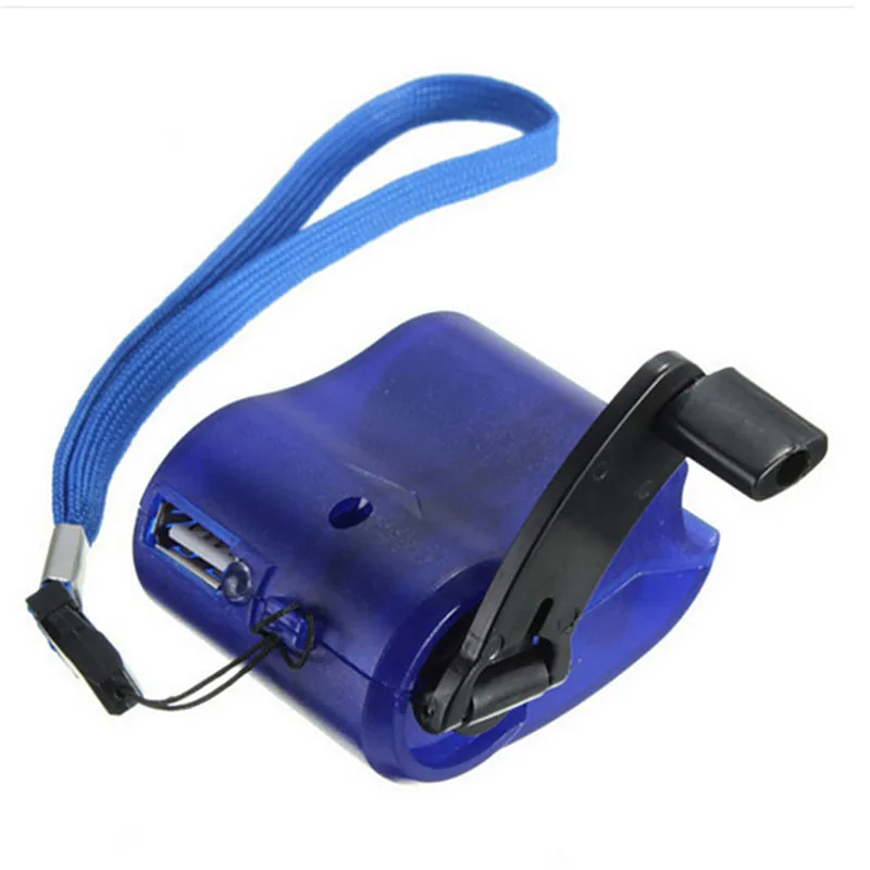 Телефон ручной Динамо зарядное устройство Зарядка USB руки синий аварийный Dynamos USB Ручной Динамо зарядное устройство
