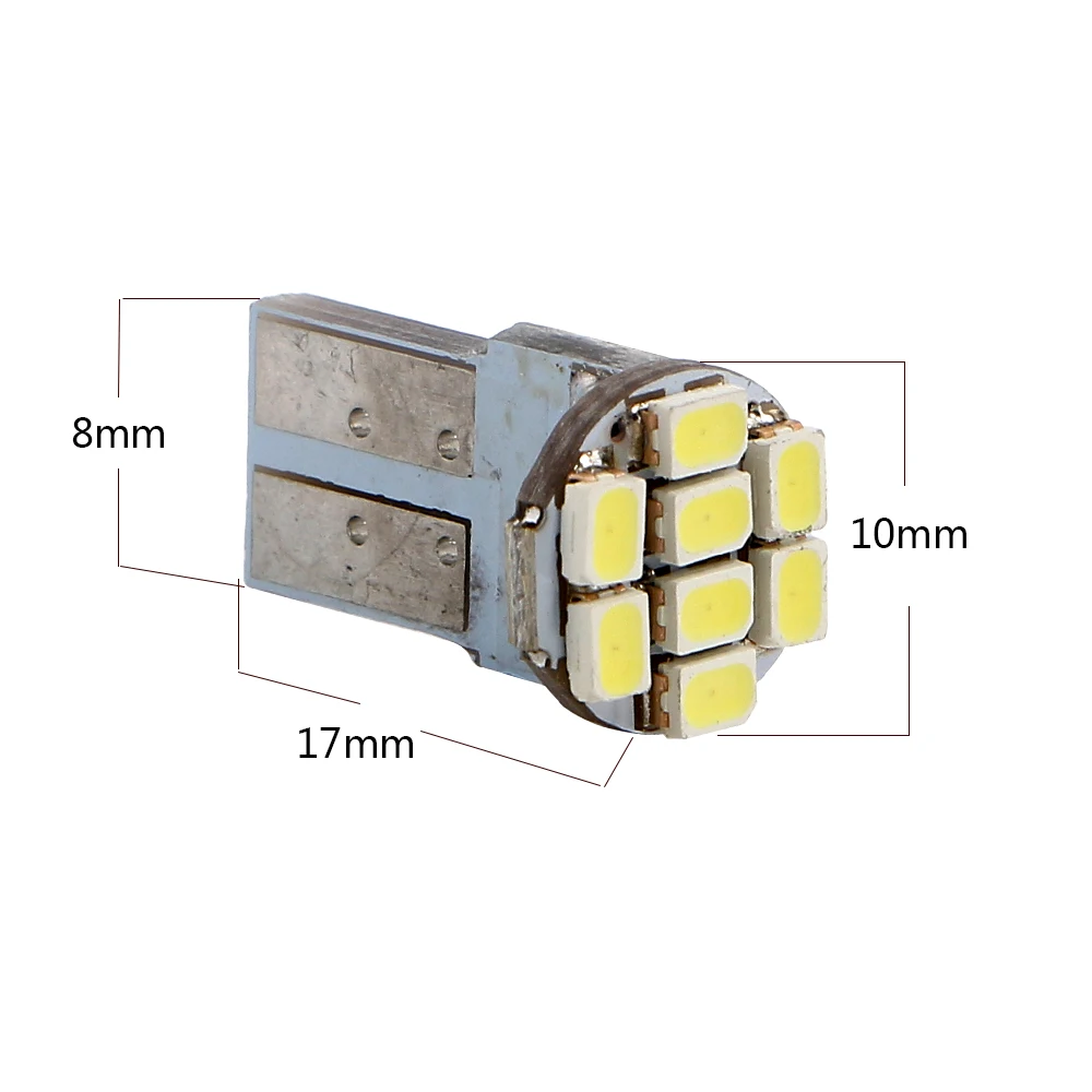 100 шт. PCB T10 Светодиодные лампы 1206 8 SMD светодиодные лампы W5W 64LM 147 Клиренс инструменты для дверцы световой индикатор 12 В белый красный синий