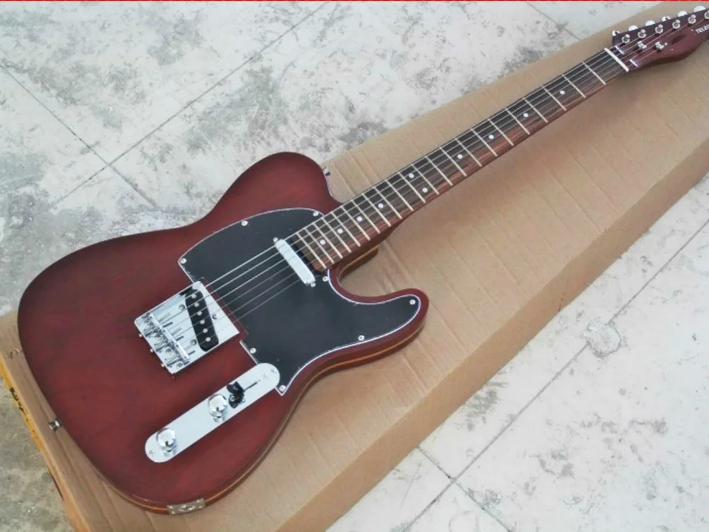 

Top quality FDTL-2022 red wine color white plate Sandwich design body rosewood fretboard TL electric guitar, Free shipping