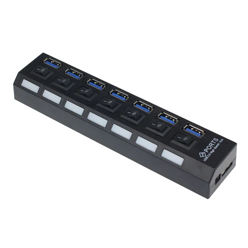 7 портов USB 3,0 концентратор Скорость с адаптером питания для ПК LapNotebook EU