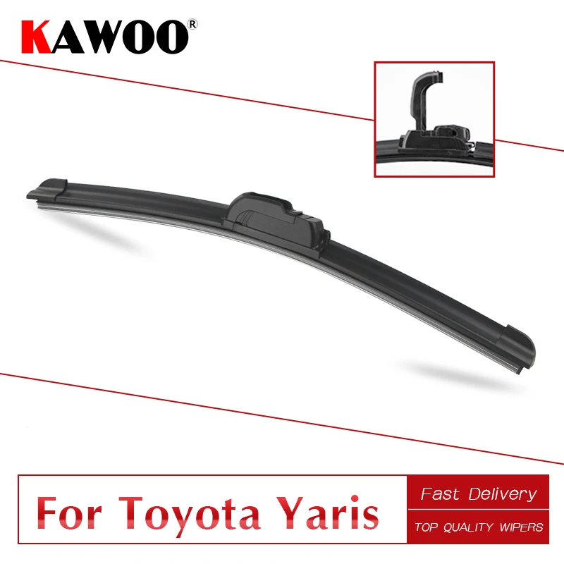 KAWOO For Toyota Yaris (Japanese/French/Verso) Auto Soft Rubber Windshield Wipers Blades Fit U Hook Arm Year From 1999 To 2018 KAWOO For Toyota Yaris (Japanese/French/Verso) Auto Soft Rubber Windshield Wipers Blades Fit U Hook Arm Year From 1999 To 2018