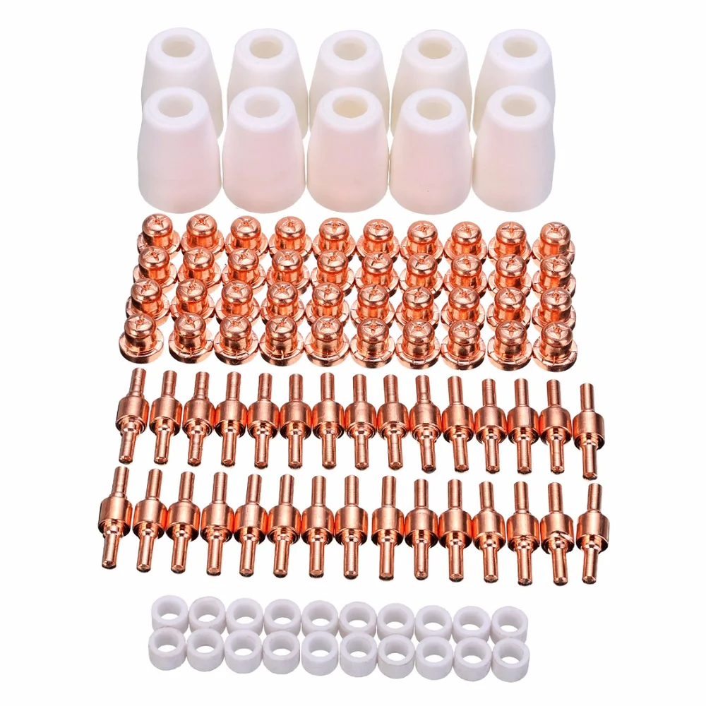 

100Pcs/Set Mayitr PT-31 LG-40 Air Plasma Cutter Cutting Torch Consumable Kits Nozzles Shieded-cup Fit For LGK-40
