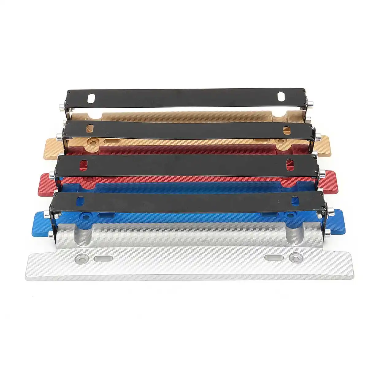 

1x Sliver/Gold/Blue/Red Universal Adjustable Car License Plate Frame Holder Cover Bracket Racing Carbon Fiber Look Number