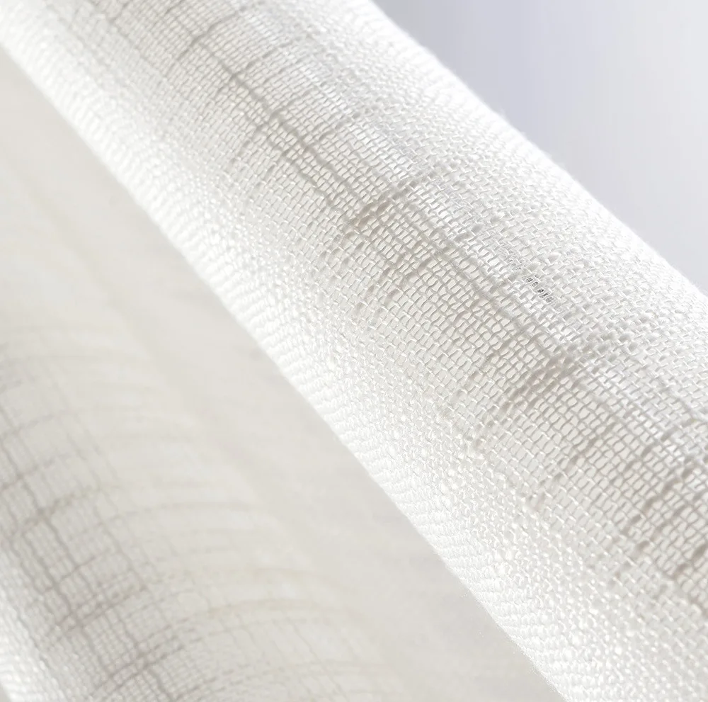 White Cotton Texture American Country Style Decorative Cloth Curtain French Tulle Curtains For Living Room Cortinas Sheer Tulle